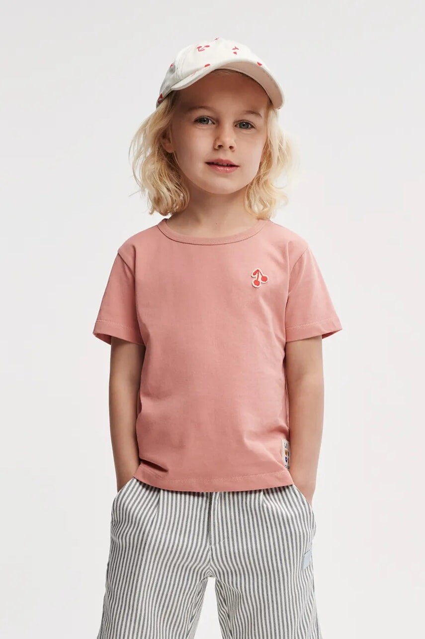 Detské bavlnené tričko Liewood Apia Shortsleeve T-shirt ružová farba, jednofarebný, LW19923