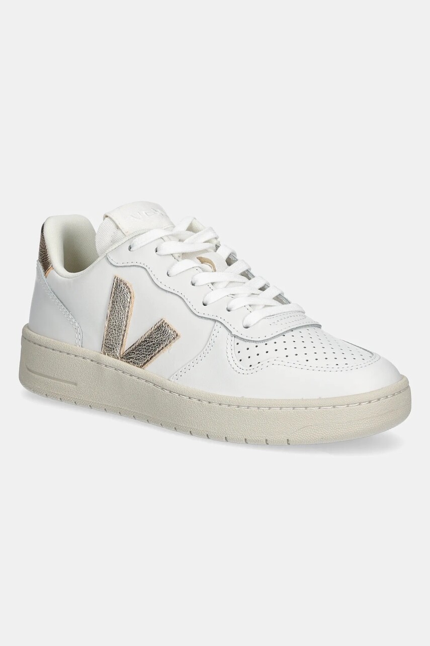 Kožené tenisky Veja VI0220737A V-10 LEATHER dámske, biela farba, VI0220737A