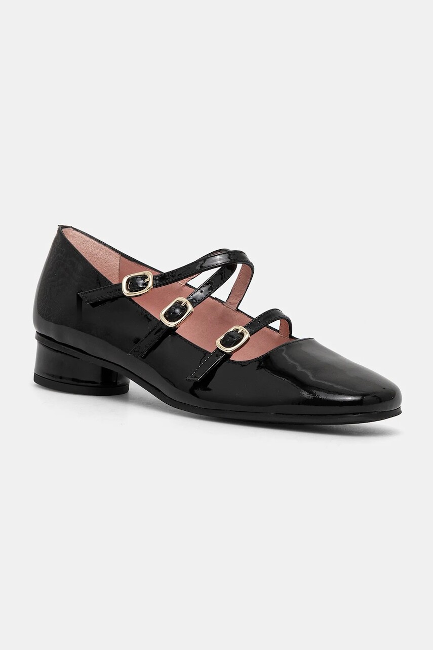 Kožené balerínky Pretty Ballerinas Odette čierna farba, 52220_A
