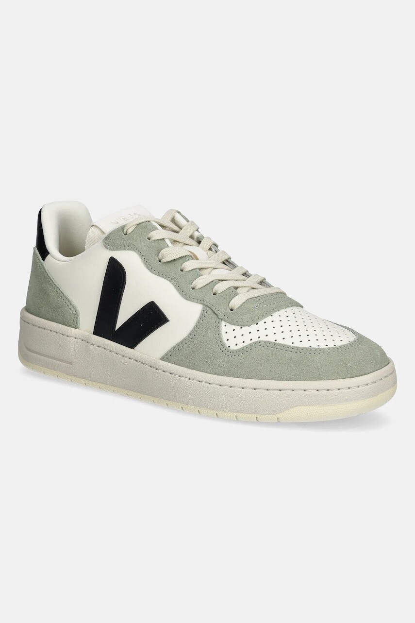 Kožené tenisky Veja VI0220500B V-10 LEATHER pánske, zelená farba, VI0220500B
