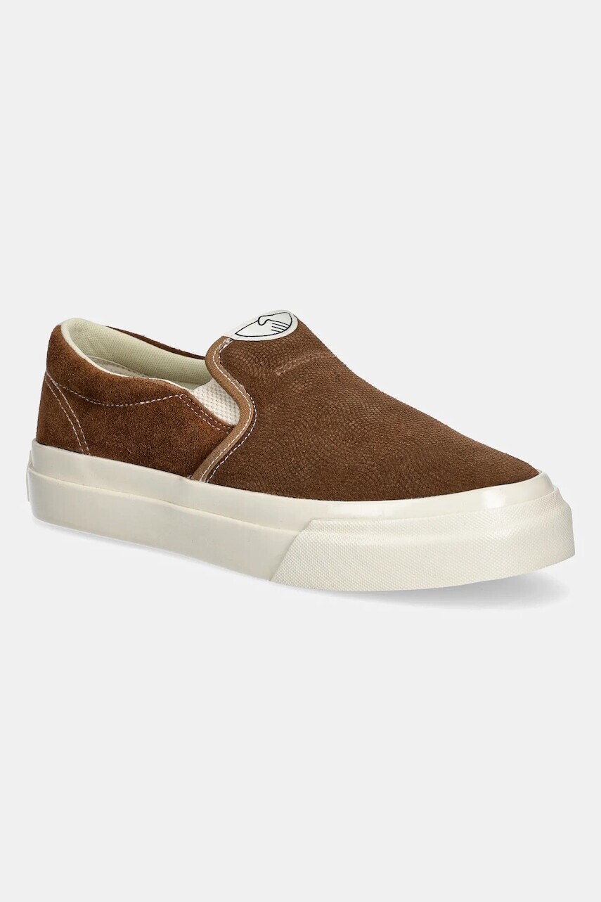 Tenisky Stepney Workers Club LISTER RAW SUEDE hnedá farba, YA03204