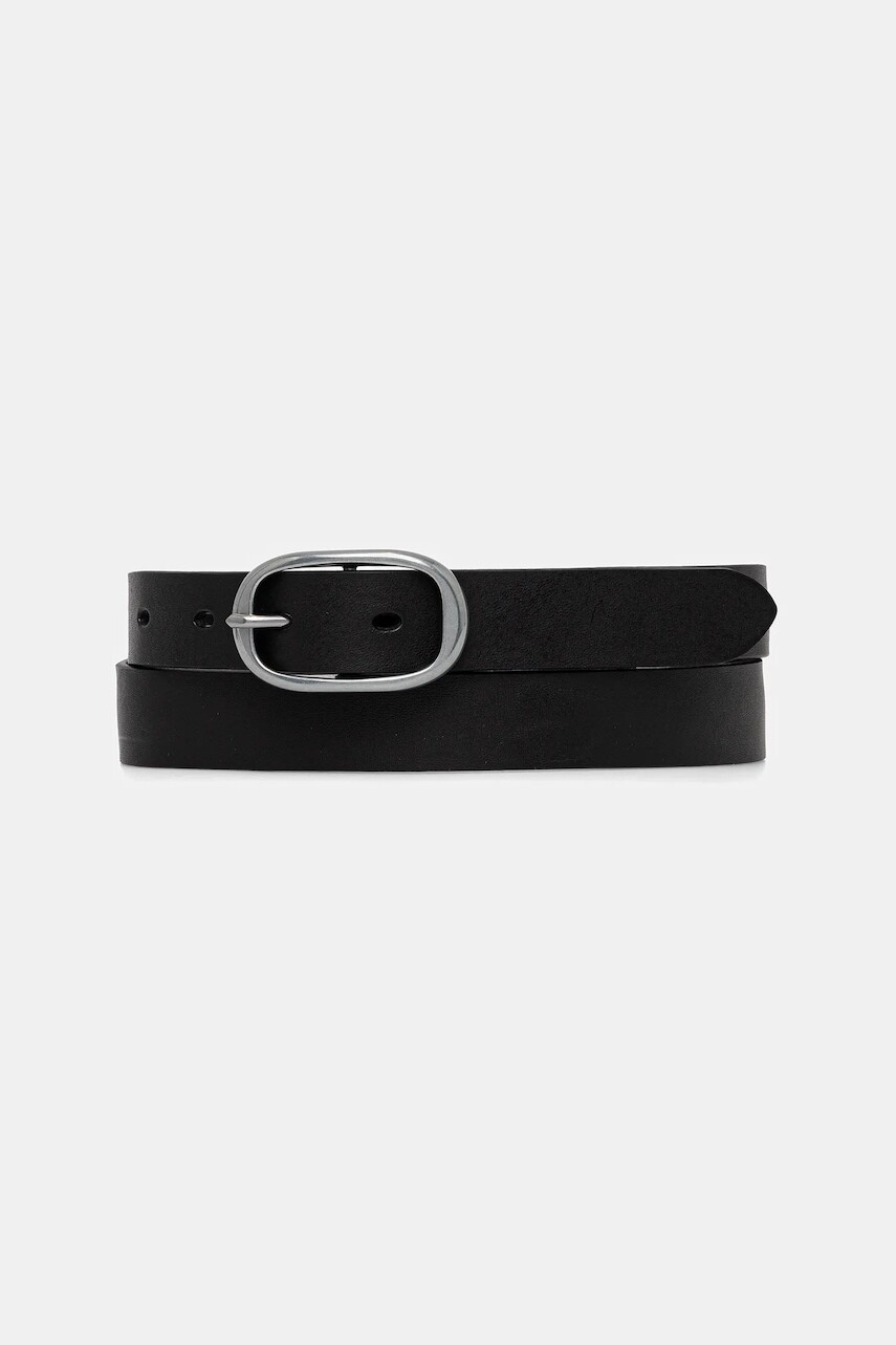 Kožený opasok Levi's dámsky, čierna farba, 002G7-0001