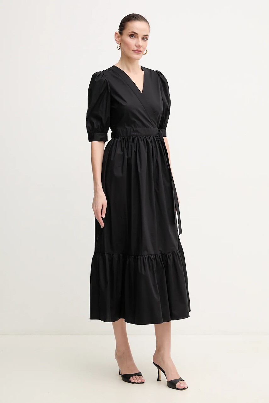 Šaty Twinset čierna farba, maxi, áčkový strih, 251TT2021