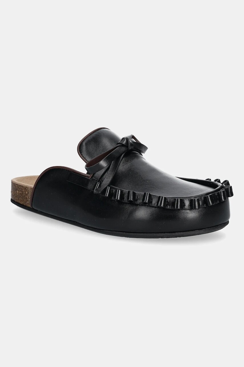 Šľapky JW Anderson Ruffle Loafer dámske, čierna farba, LF0069 LA0323 999