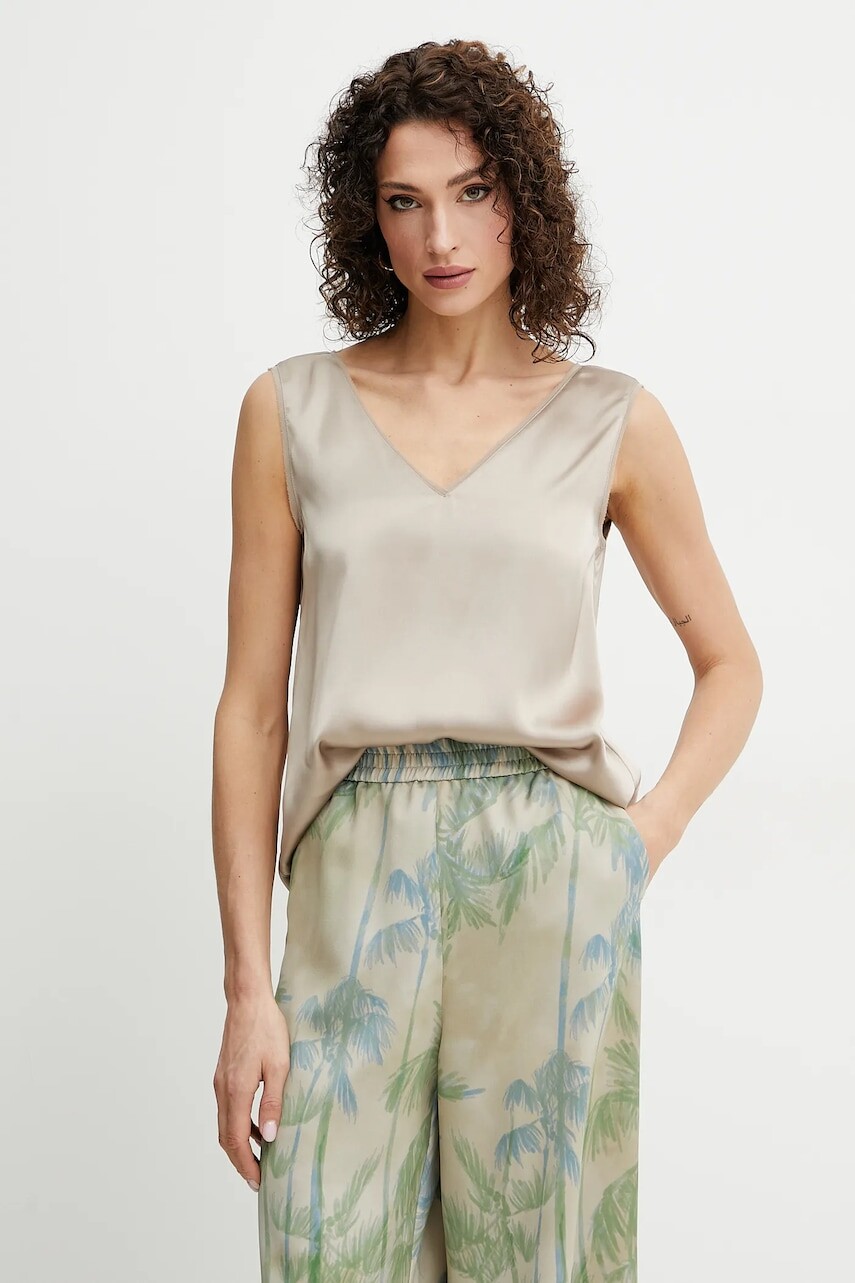 Blúzka Marella Emme by Marella dámska, béžová farba, jednofarebná, 2515161092200