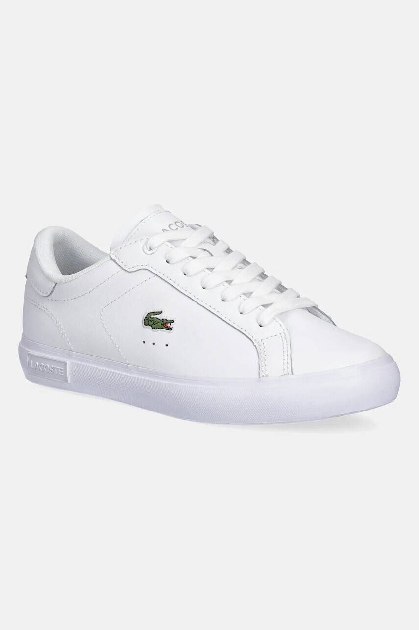 Kožené tenisky Lacoste POWERCOURT dámske, biela farba, 49SFA0086