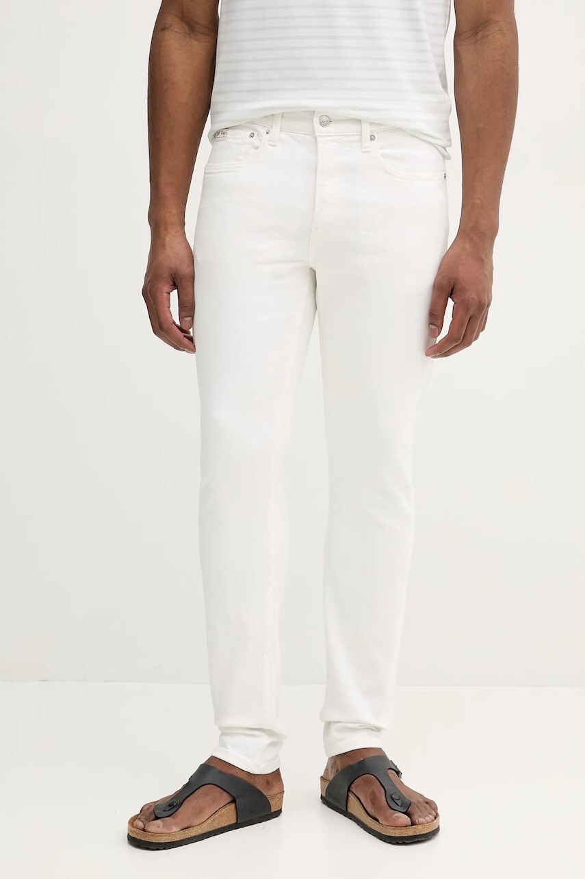 Rifle Calvin Klein Jeans pánske, biela farba, J30J327541