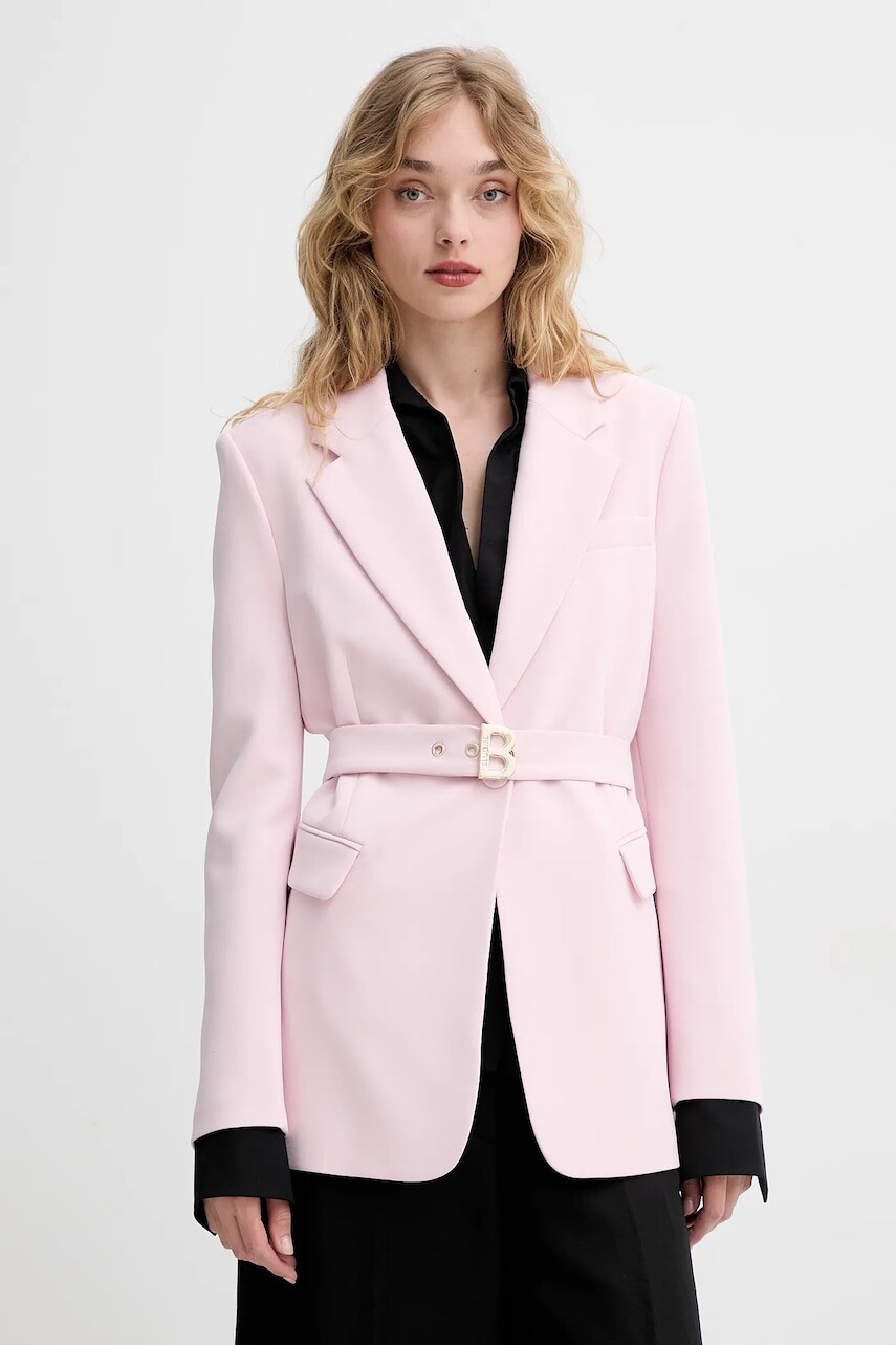 Sako Blugirl Blumarine ružová farba, jednoradové, jednofarebné, RA5151.T2968