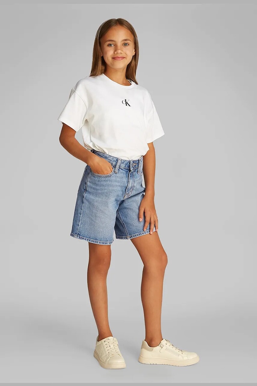 Detské rifľové krátke nohavice Calvin Klein Jeans jednofarebné, IG0IG02890
