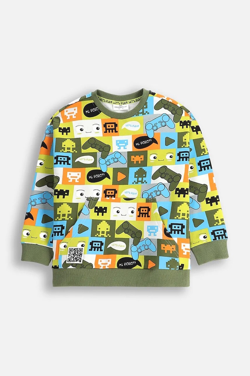 Detská bavlnená mikina Coccodrillo viac farieb, vzorovaná, GAMER BOY KIDS