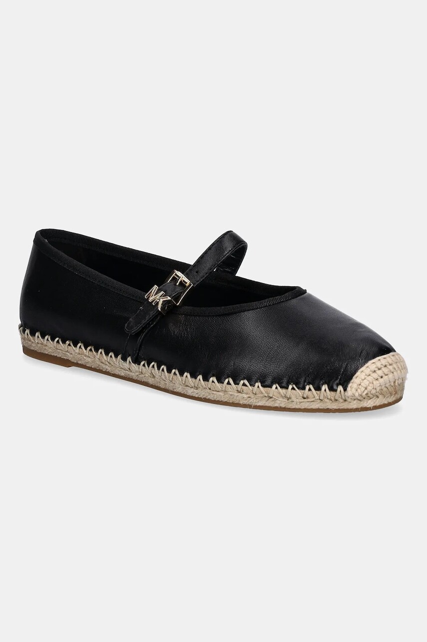 Kožené espadrilky MICHAEL Michael Kors Lynn čierna farba, 40S5LYFP2L.001
