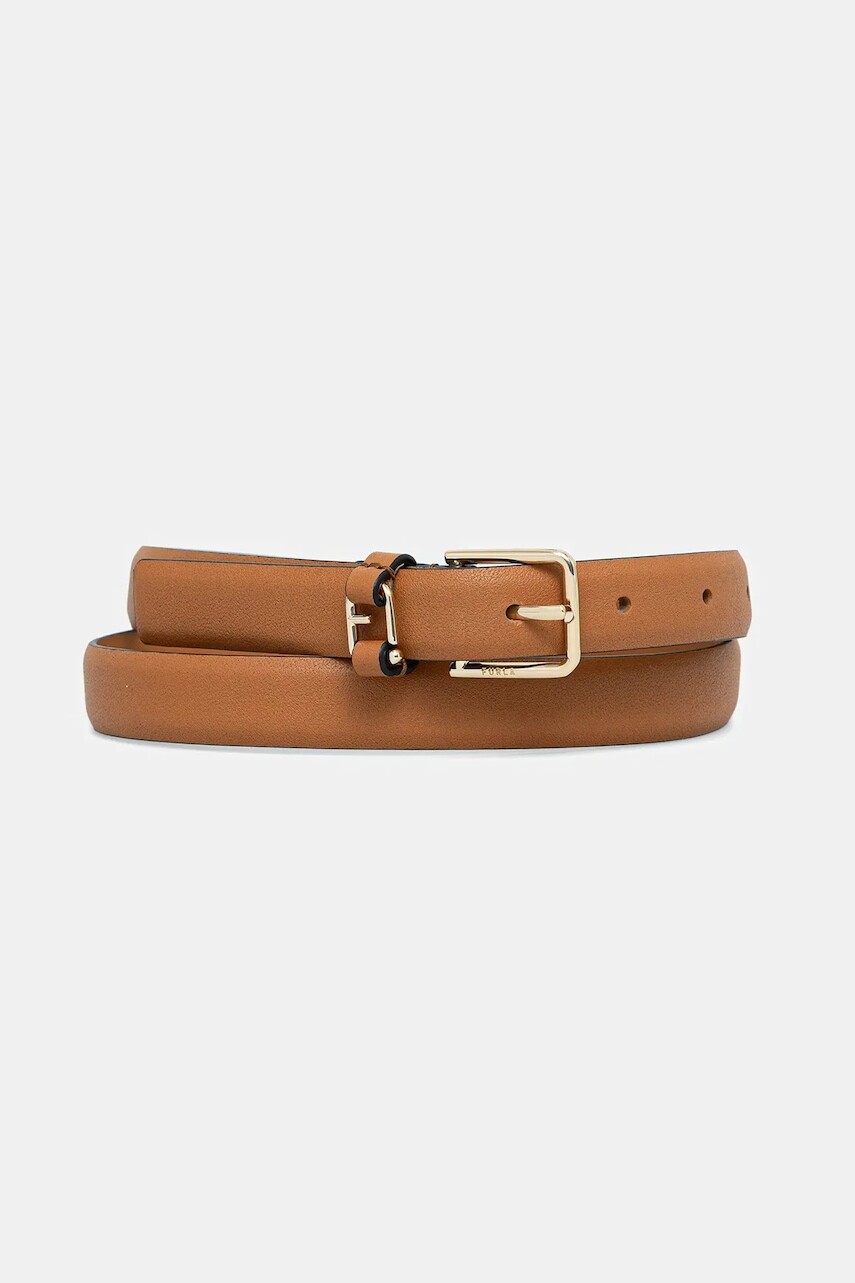Kožený opasok Furla hnedá farba, WC00099.BX2045.RY0001007
