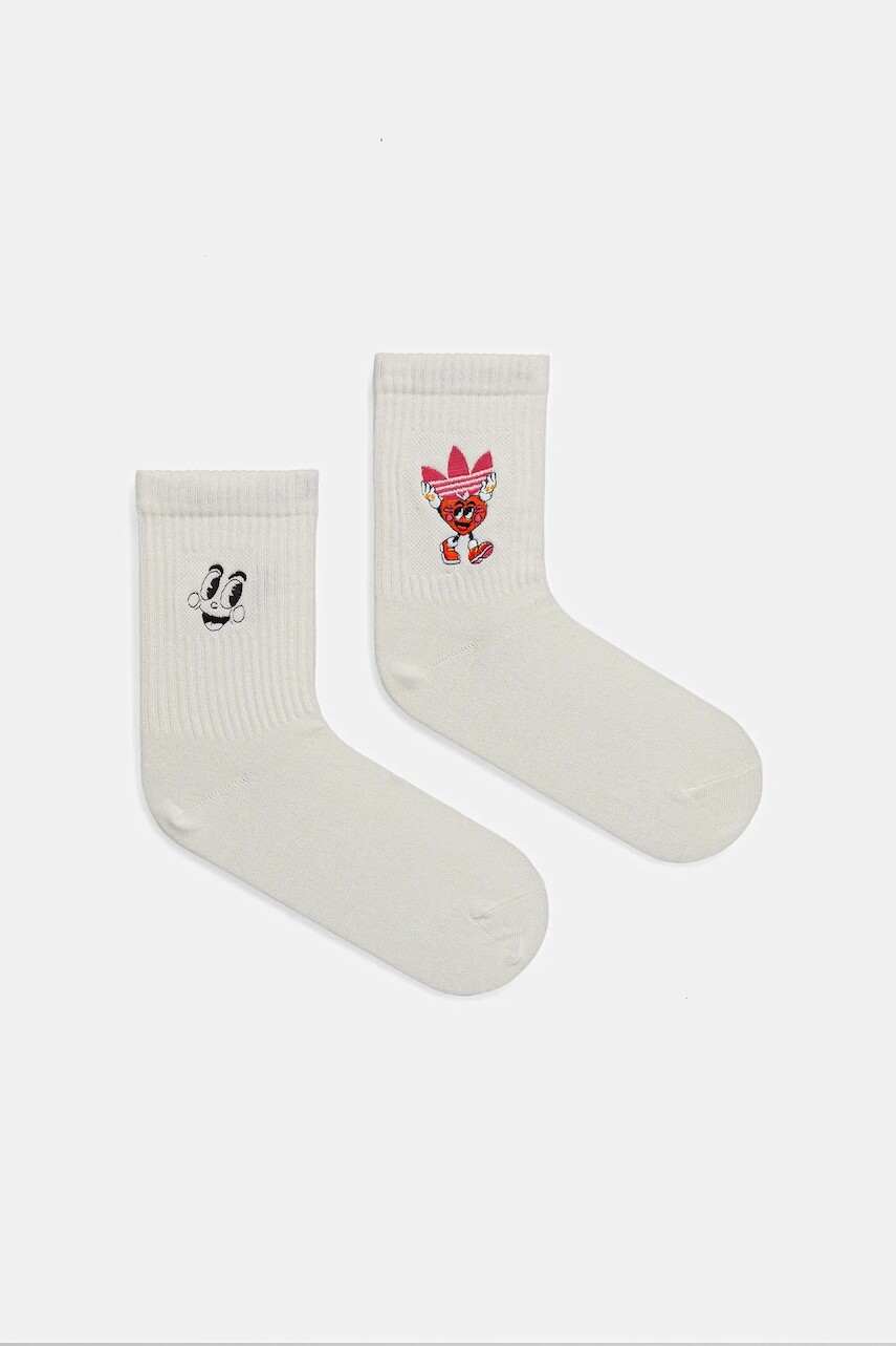 Ponožky adidas Originals Nelson 2-pak biela farba, JC8656