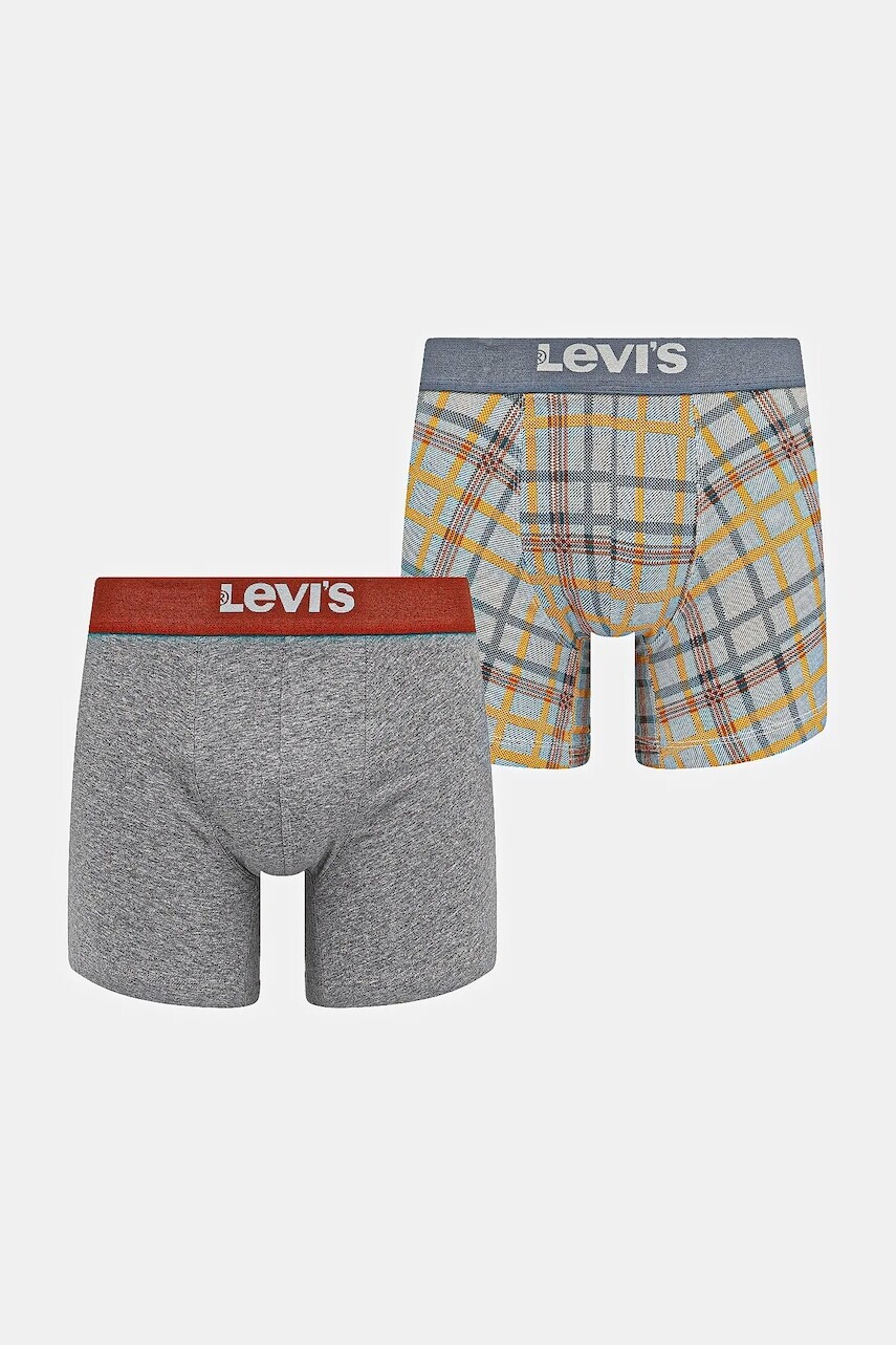 Boxerky Levi's 2-pak šedá farba, 37149-1106