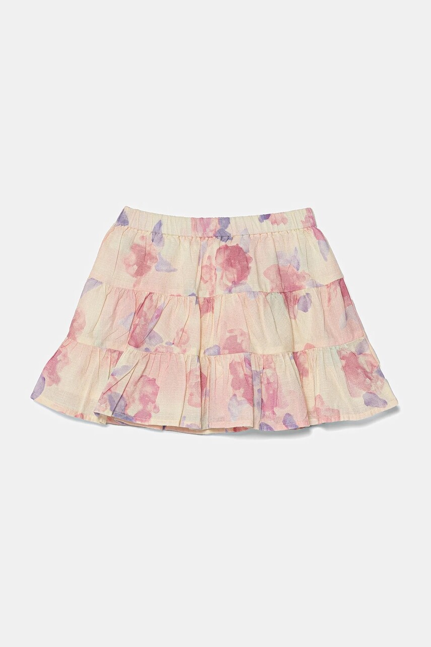 Dievčenská bavlnená sukňa United Colors of Benetton ružová farba, mini, áčkový strih, 4HYUG0015