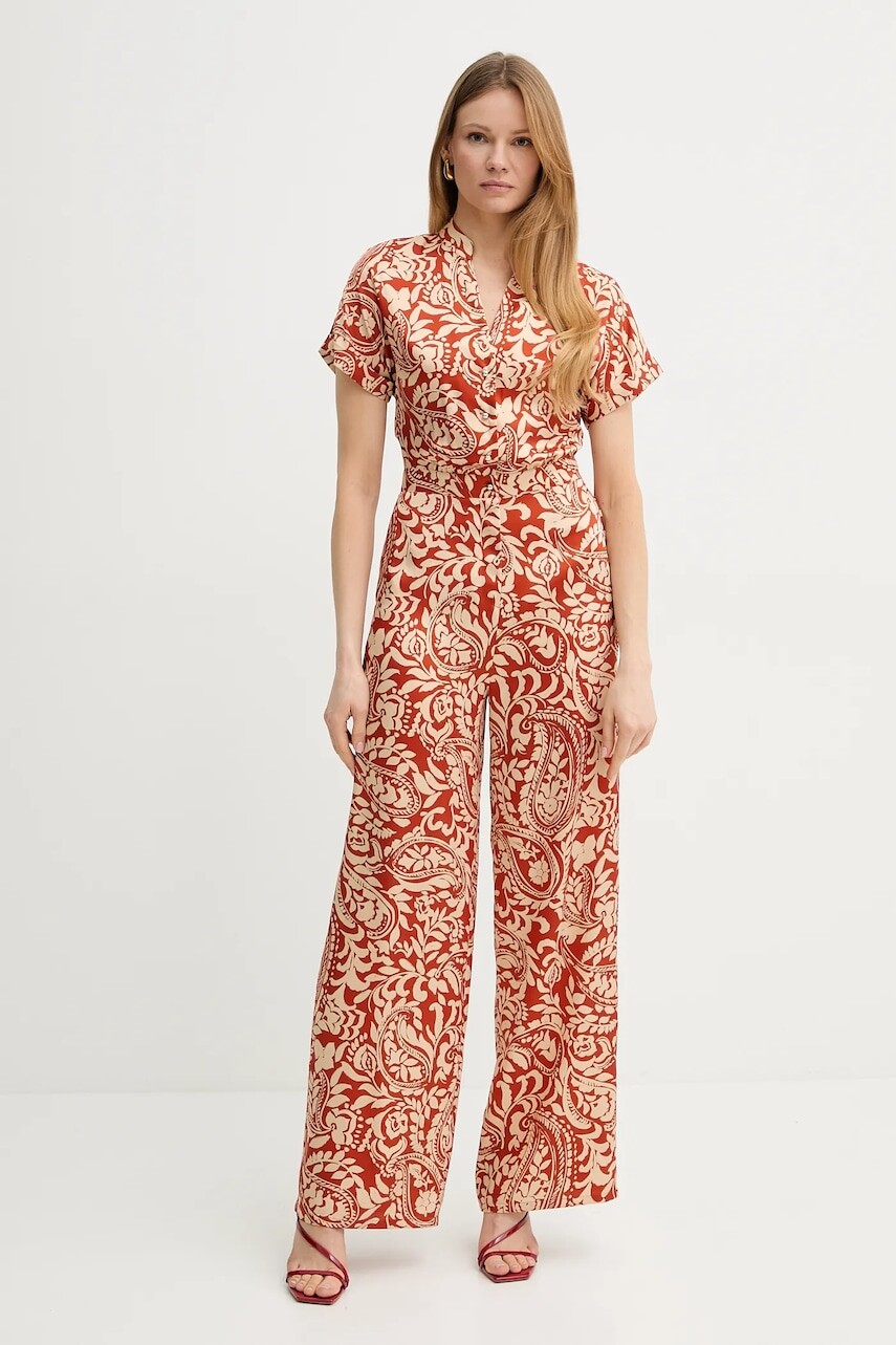 Overal Liu Jo oranžová farba, v výstrih, WA5177.T5973