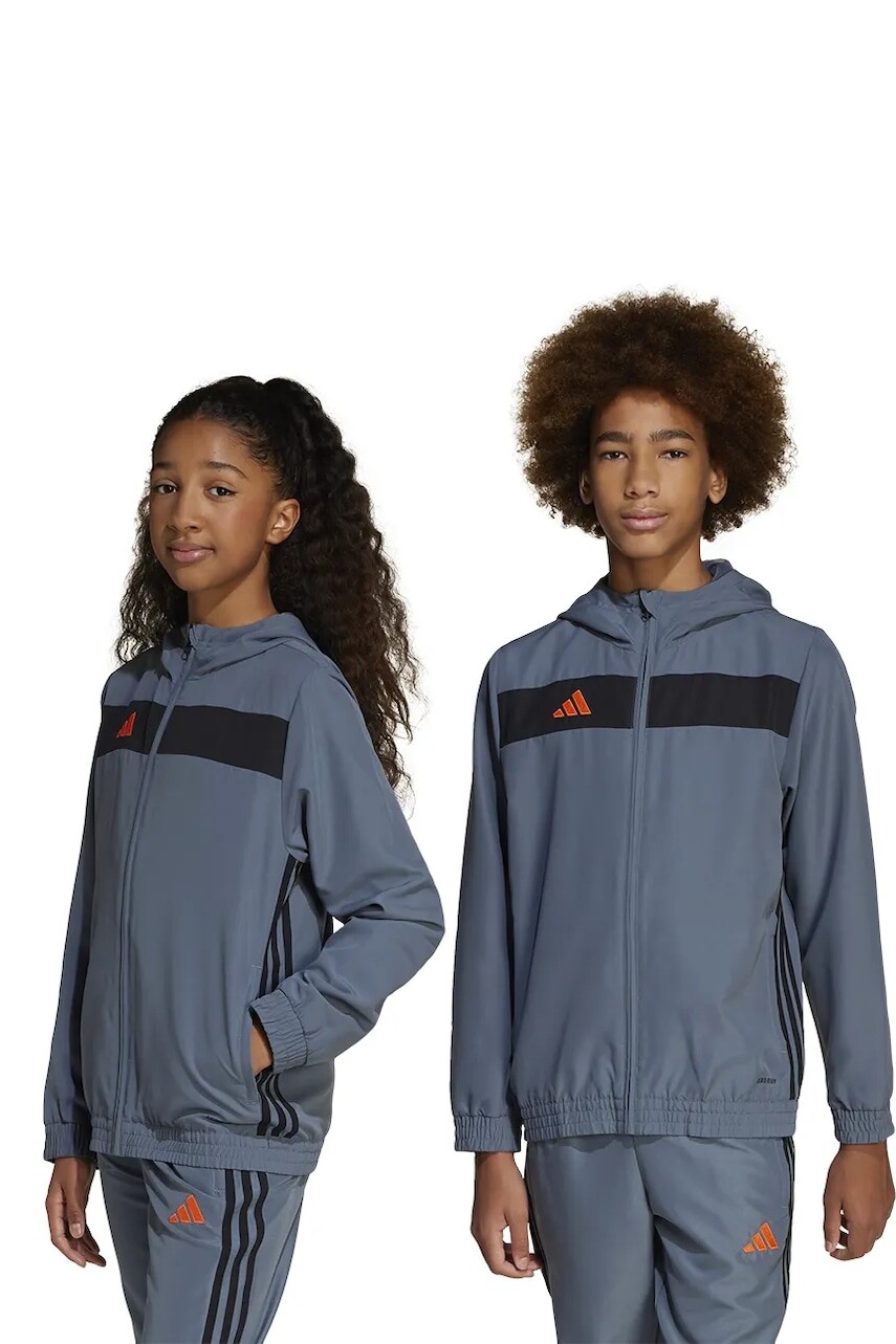 Detská bunda adidas Performance šedá farba, JD0631