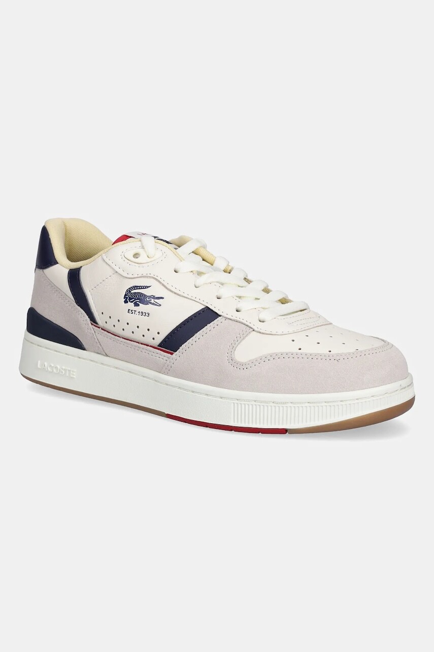 Kožené tenisky Lacoste T-CLIP šedá farba, 48SMA0103