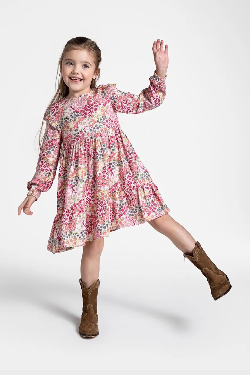 Šaty Coccodrillo viac farieb, midi, áčkový strih, NOSTALGIC MEADOW GIRL KIDS