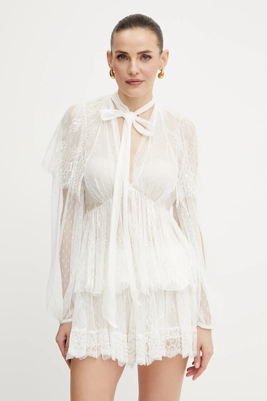 Blúzka s prímesou hodvábu Twinset béžová farba, jednofarebná, 251TS2094