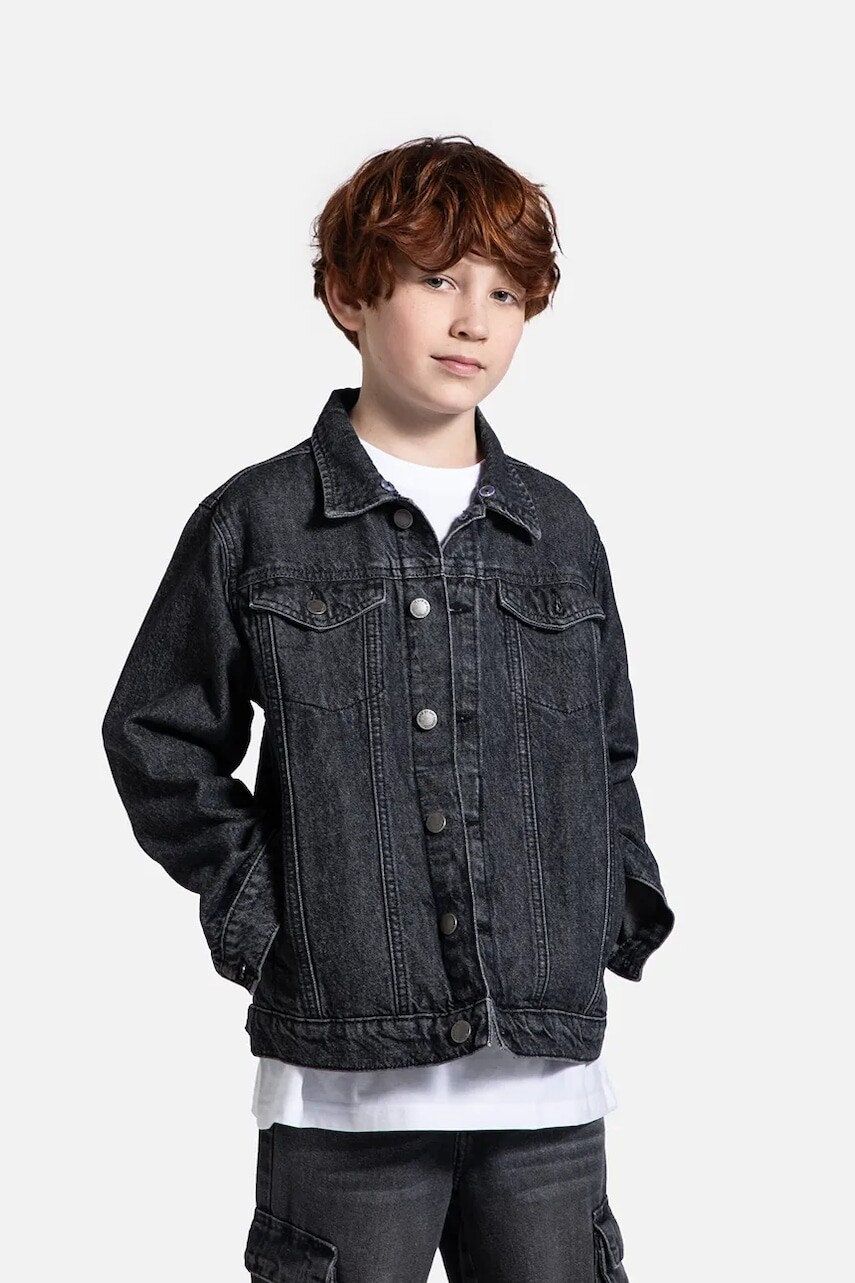 Rifľová bunda Coccodrillo šedá farba, JEANS COLLECTION BOY