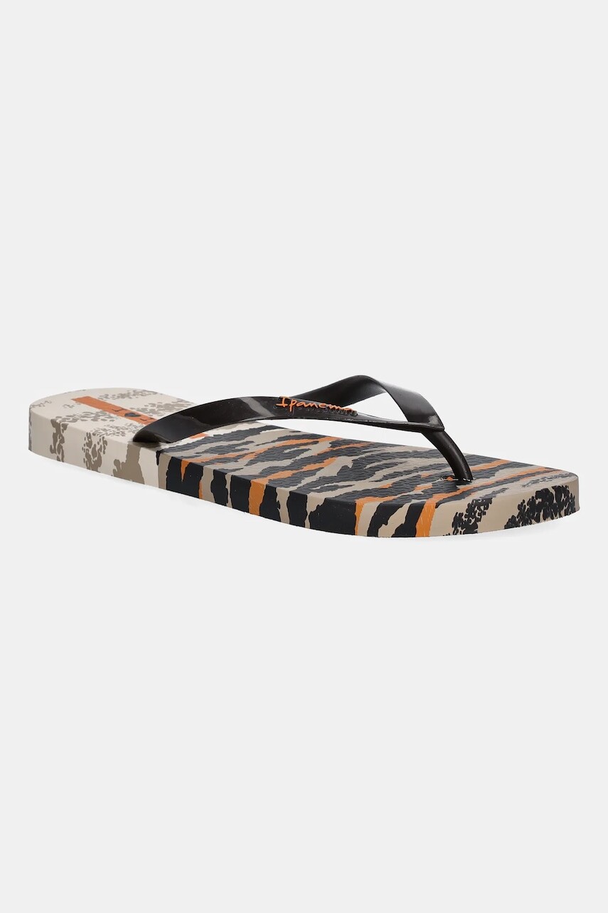 Šľapky Ipanema ANIMAL PRINT béžová farba, na plochom podpätku, 83617-AY382