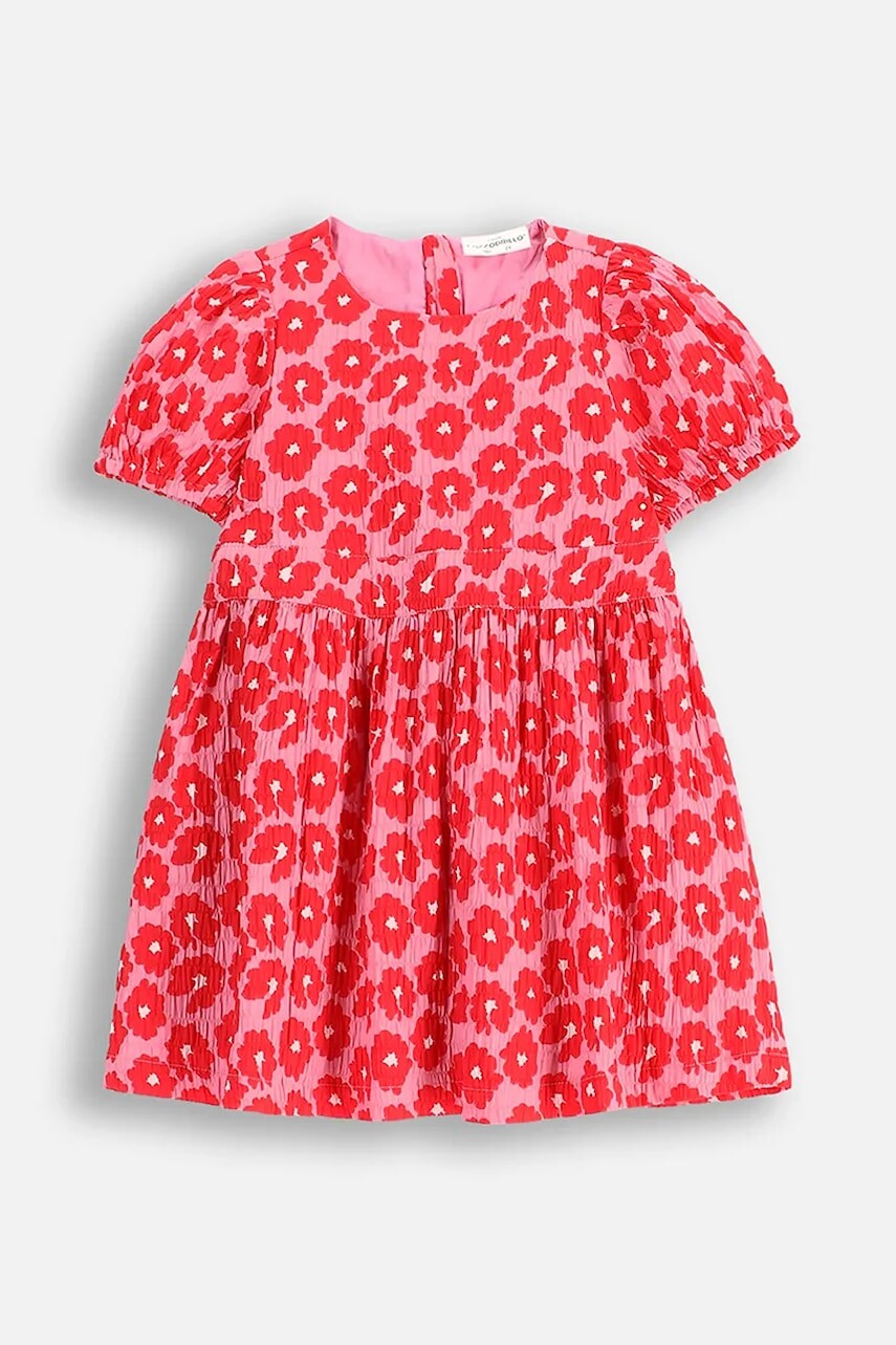 Šaty Coccodrillo červená farba, mini, áčkový strih, MAXITROPIC GIRL KIDS
