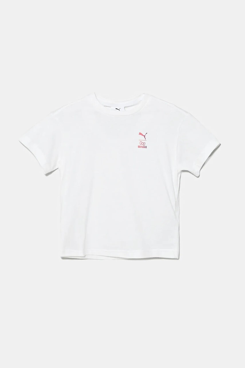 Detské bavlnené tričko Puma HELLO KITTY & FRIENDS Relaxed Graphic Tee biela farba, 630062