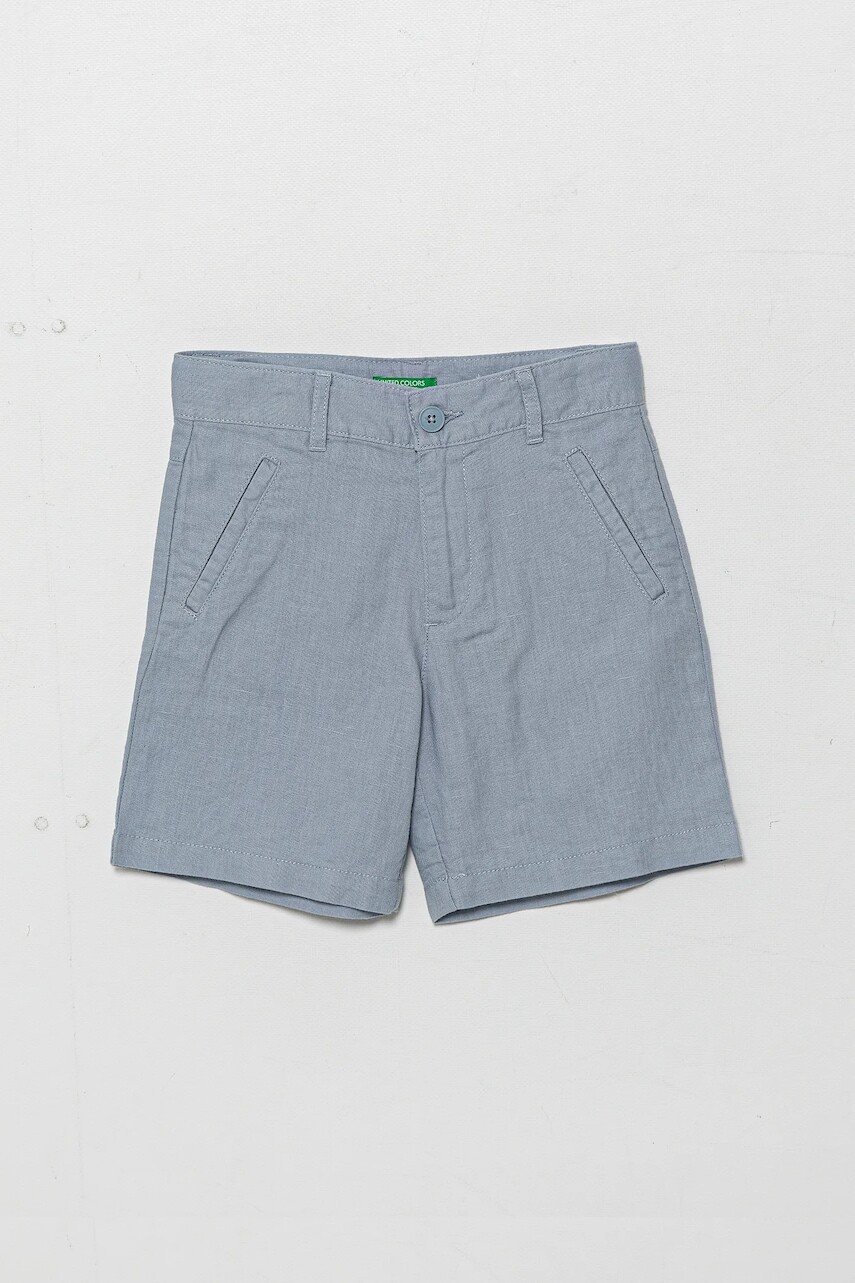 Detské ľanové šortky United Colors of Benetton nastaviteľný pás 43WBG901G