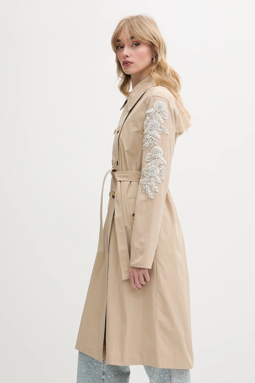 Trenčkot Blugirl Blumarine béžová farba, prechodná, RA5201.T3867