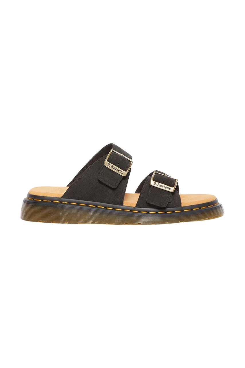 Semišové šľapky Dr. Martens Josef čierna farba, DM41082001