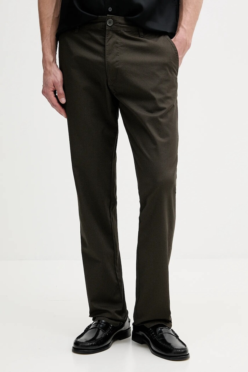 Nohavice Armani Exchange zelená farba, rovný strih, XM000626 AF13183