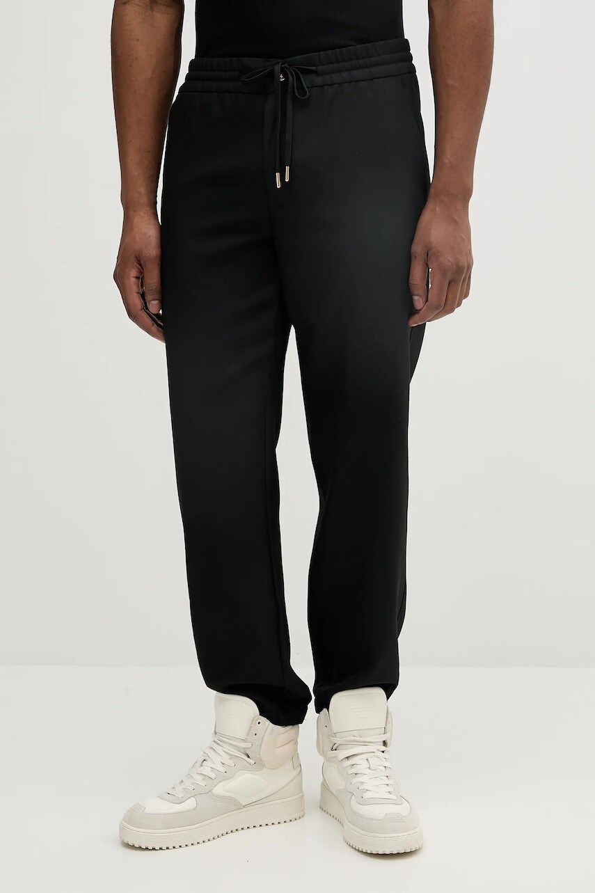 Nohavice Versace Jeans Couture čierna farba, rovný strih, 78GAA100 N0309