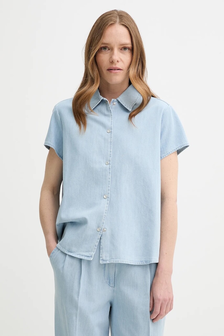 Rifľová košeľa A.P.C. chemisette marina regular, s klasickým golierom, COGXX.F12440