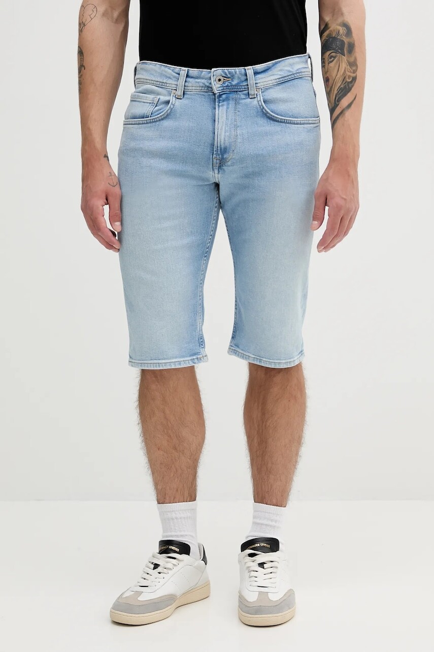 Rifľové krátke nohavice Pepe Jeans STRAIGHT SHORT CASH PM801081ID0