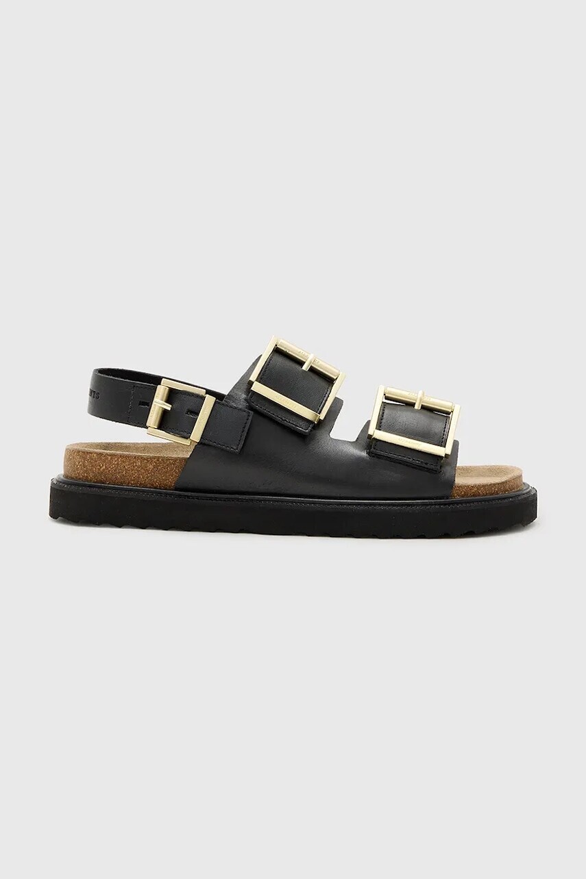 Kožené sandále AllSaints Isla Sandal čierna farba, W043FC