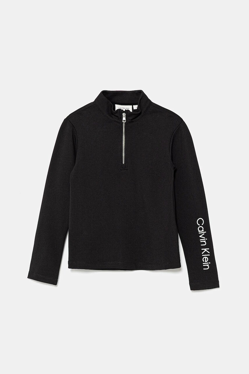 Detská mikina Calvin Klein Jeans čierna farba, jednofarebná, IG0IG02978