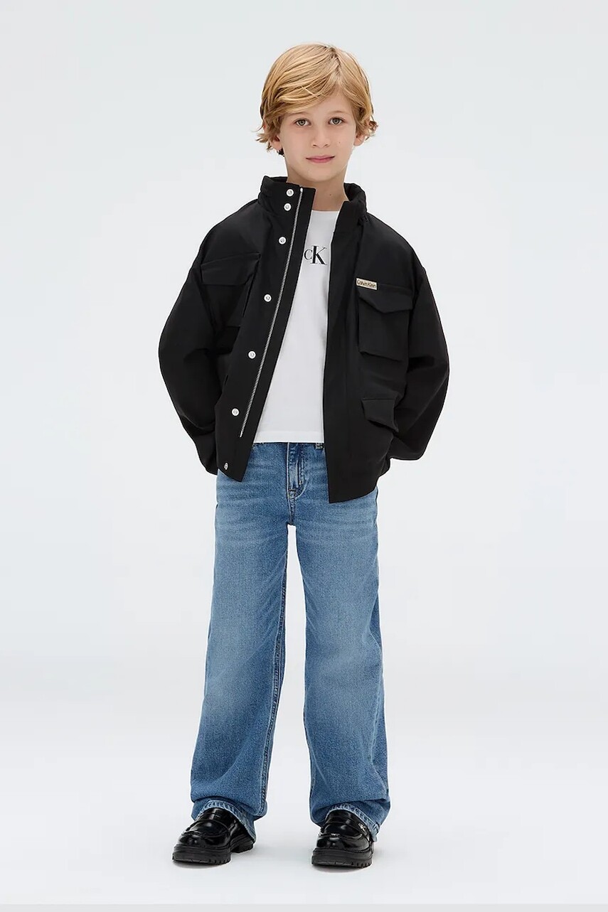Bunda Calvin Klein Jeans čierna farba, IB0IB02513