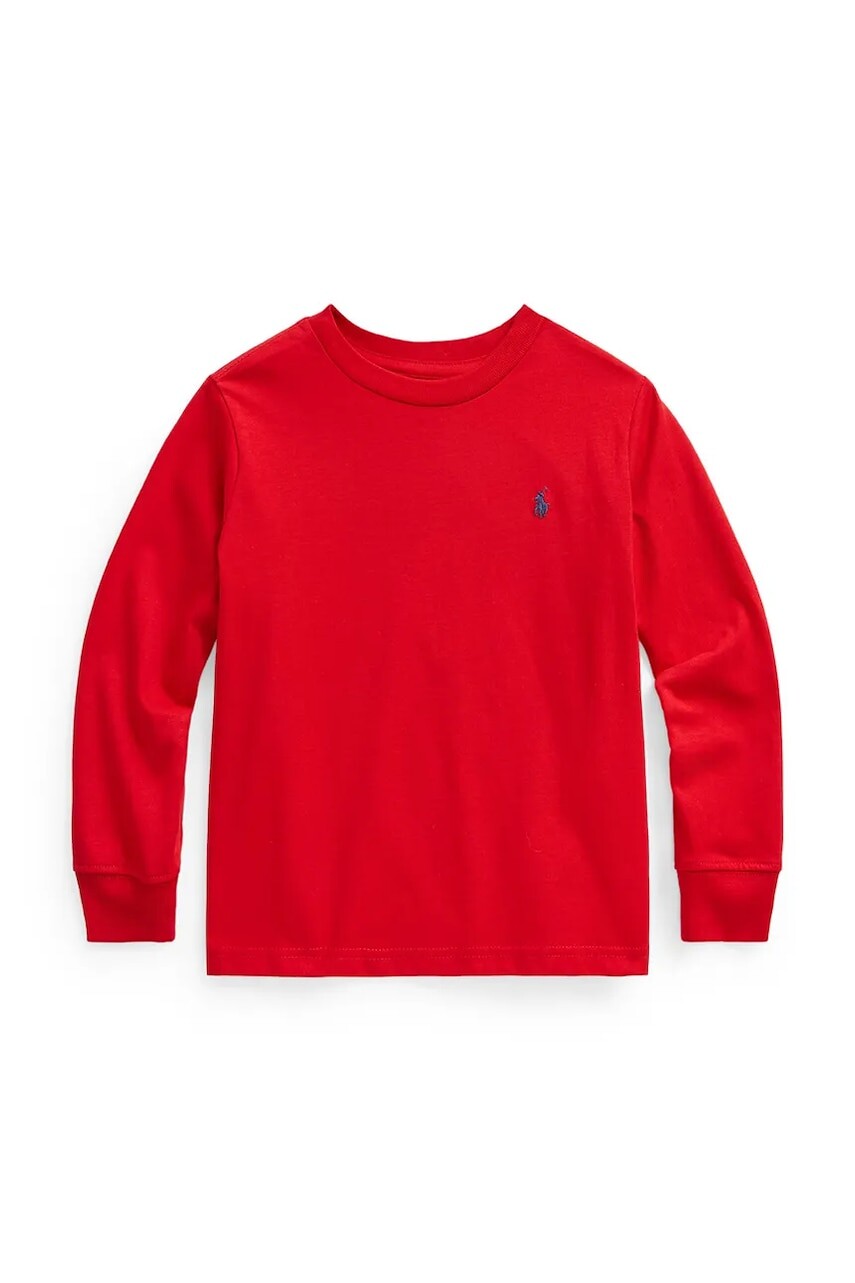 Detská bavlnená košeľa s dlhým rukávom Polo Ralph Lauren červená farba, 322843804003