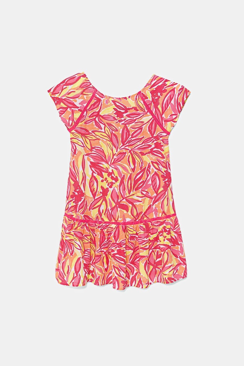 Dievčenské šaty United Colors of Benetton ružová farba, mini, áčkový strih, 4UIACV03G