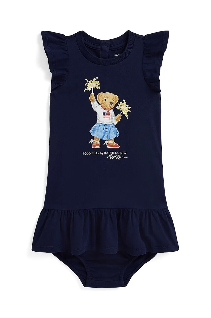 Šaty Polo Ralph Lauren tmavomodrá farba, mini, áčkový strih, 310971136001