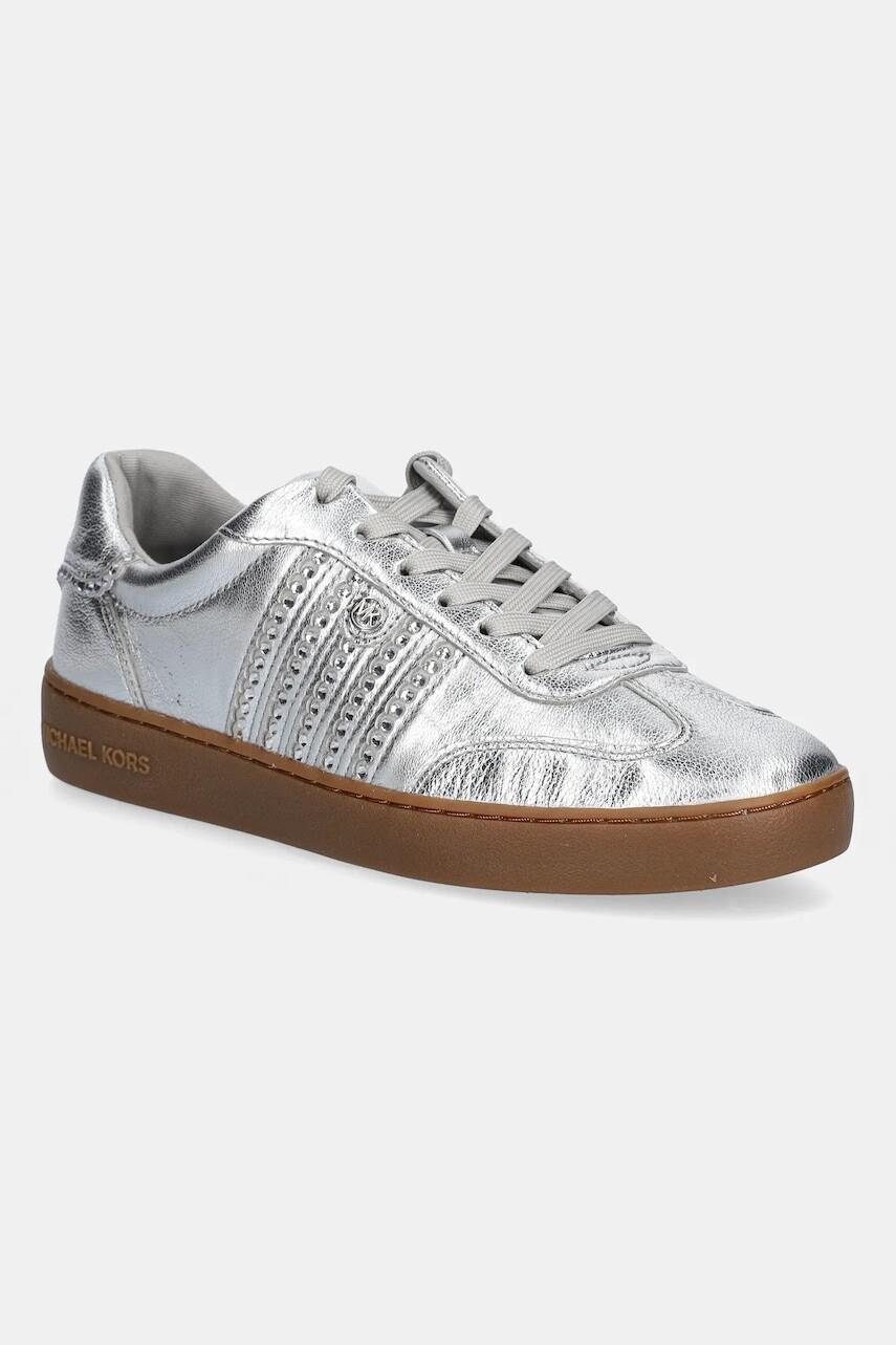 Kožené tenisky MICHAEL Michael Kors Scotty strieborná farba, 43T5SCFS1M.040