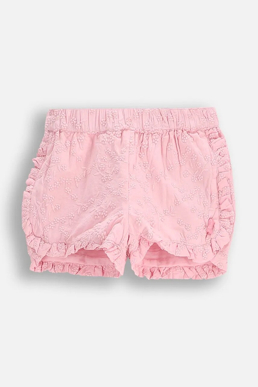 Detské bavlnené šortky Coccodrillo ružová farba, s nášivkou, HOLIDAY SPLASH GIRL NEWBORN