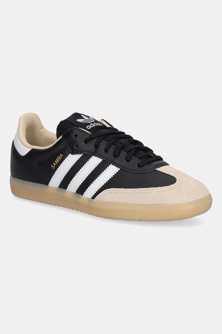 Detské kožené tenisky adidas Originals SAMBA OG čierna farba, JQ8555