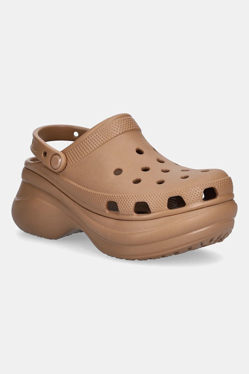 Šľapky Crocs Classic Bae Clog hnedá farba, na platforme, 206302