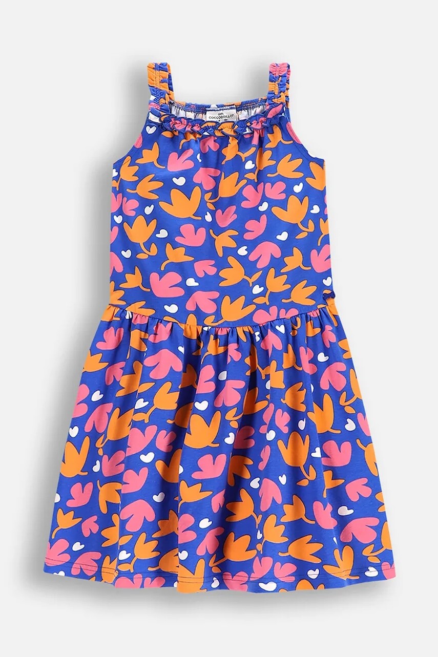 Šaty Coccodrillo mini, áčkový strih, FLOWER PARADISE GIRL KIDS