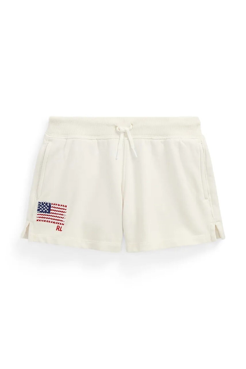 Bavlnené šortky Polo Ralph Lauren biela farba, nastaviteľný pás 313971139001