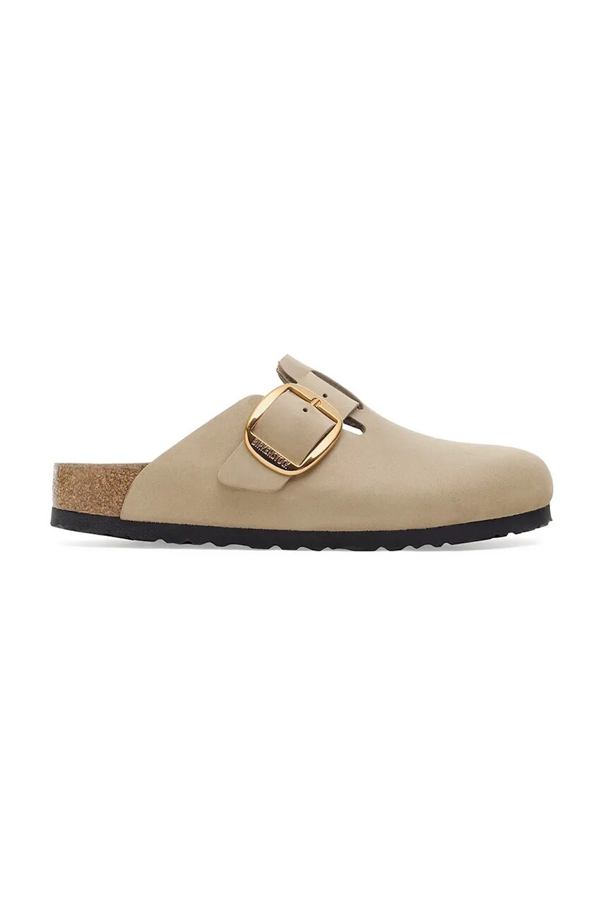 Kožené šľapky Birkenstock Boston Big Buckle béžová farba, 1030425
