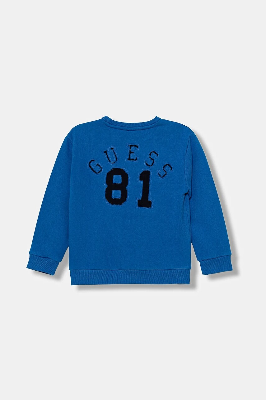 Detská bavlnená mikina Guess s nášivkou, N5YQ03 KAD74