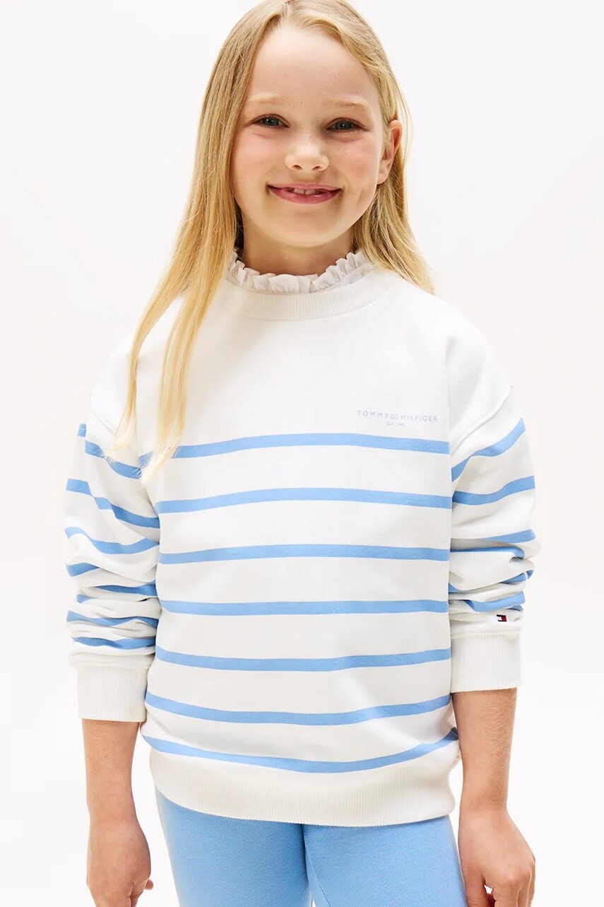 Detská mikina Tommy Hilfiger biela farba, vzorovaná, KS0KS00633